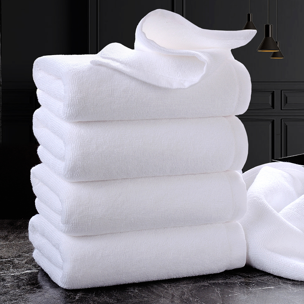 纯棉白色毛巾酒店宾馆美容洗浴中心柔软耐洗吸水成人洗澡毛巾定制